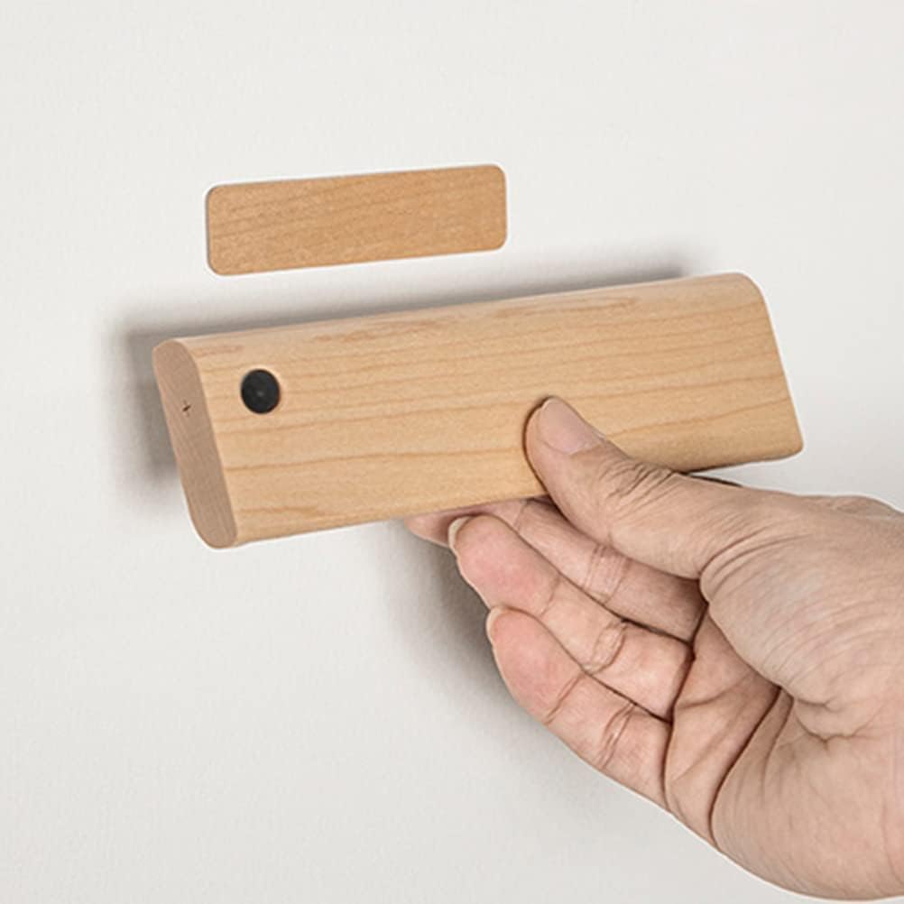 Lámpara de pared LED de madera interior con interruptor y detector de movimiento, luz blanca cálida de 3000 K, batería moderna, recargable por USB, lámpara de pared con imán de iluminación interior