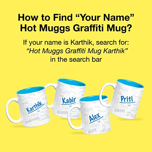 Image of Hot Muggs Me Graffiti Mug - Aahana Personalised Name Ceramic, 315ml, 1 Unit