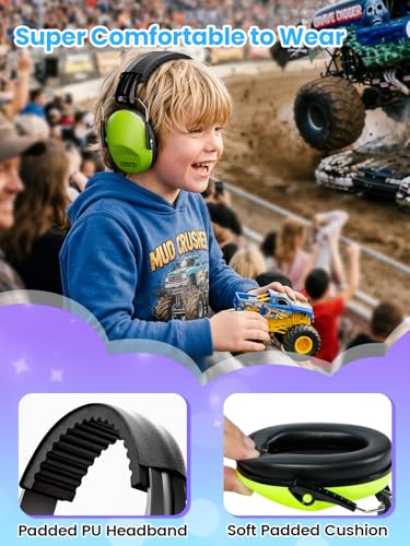 Image of Dr.meter Ear Muffs for Noise Reduction: 27.4SNR Noise Cancelling Headphones for Kids Adults, EM100 Adjustable Hearing Protection Earmuffs for Monster Jam, Autism Sensory, Concerts, Fireworks