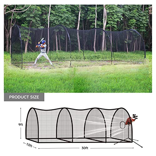 Upgrade 30Ft Baseball And Softball Batting Cage Net And Frame, Large Batting Cages Net With Steel Frame For Home - Backyard Batting Cage With Pitching Backstop And Carry Bag #TOP2