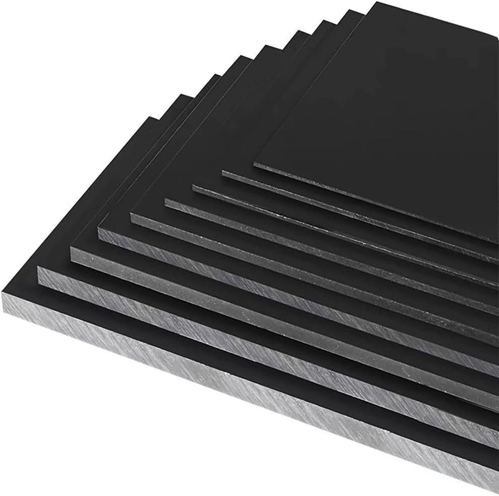 Black HDPE Plastic Sheet 10mm Thick Heavy Duty Polyethylene Panel Corrosion Resistant Rigid Board for CNC Cutting Industrial DIY Projects,300 × 500mm