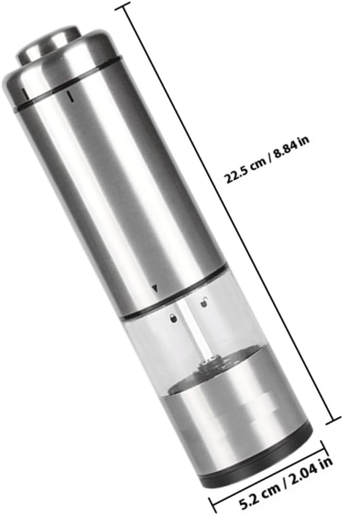 Electric Stainless Steel Pepper Grinder Salt Mill Cordless Spice Grinder for Home Cooking and Dining