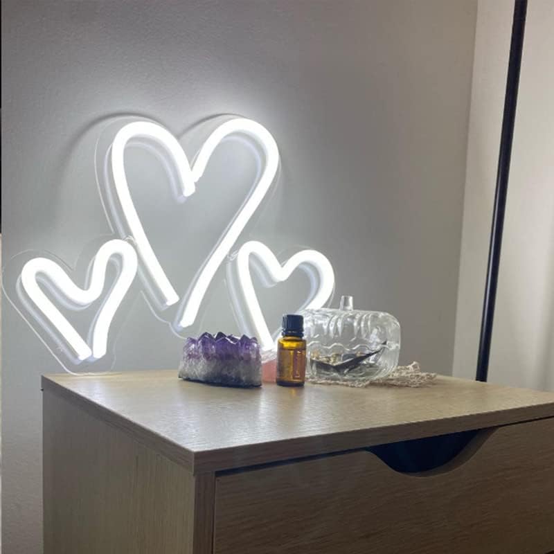 Miniatura 2 de Letrero de neón de corazón, luz LED alimentada por USB, decoración del día de San Valentín, habitación de niña, vibraciones frías, boda,