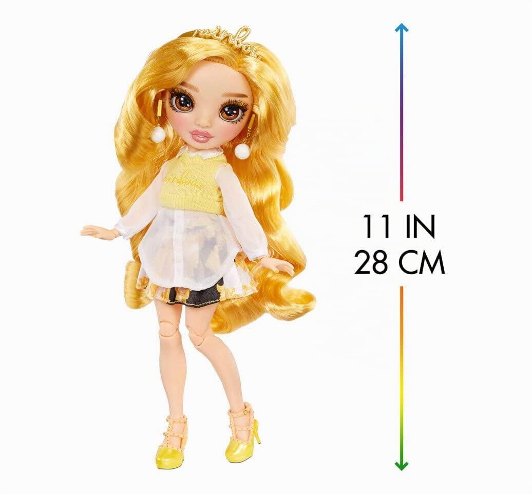 Rainbow High Bambola alla Moda Sheryl Meyer- Giocattolo da Collezione per Bambini - con 2 Vestiti Mix & Match e Accessori per Bambole - Ottimo Regalo - età: 6-12 Anni - Calendula (Giallo)