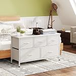 MUTUN 5 Dressers Dresser Rangement, Double Dressing, TV Stand,Chest de tiroirs pour le placard pour salon, Chambre, placard, Hallway,Blanc