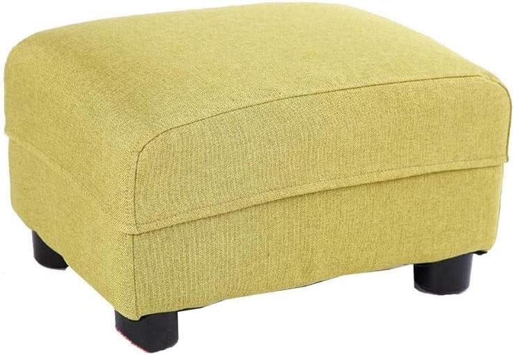 Ottoman rectangulaire vert haut de gamme en tissu et structure bois massif