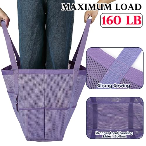 Image of Fammart Mesh Beach Bag for Women, Large Beach Toy Pool Bag with Zipper Pocket, SandProof Cruise Essentials 2026 Family Travel
