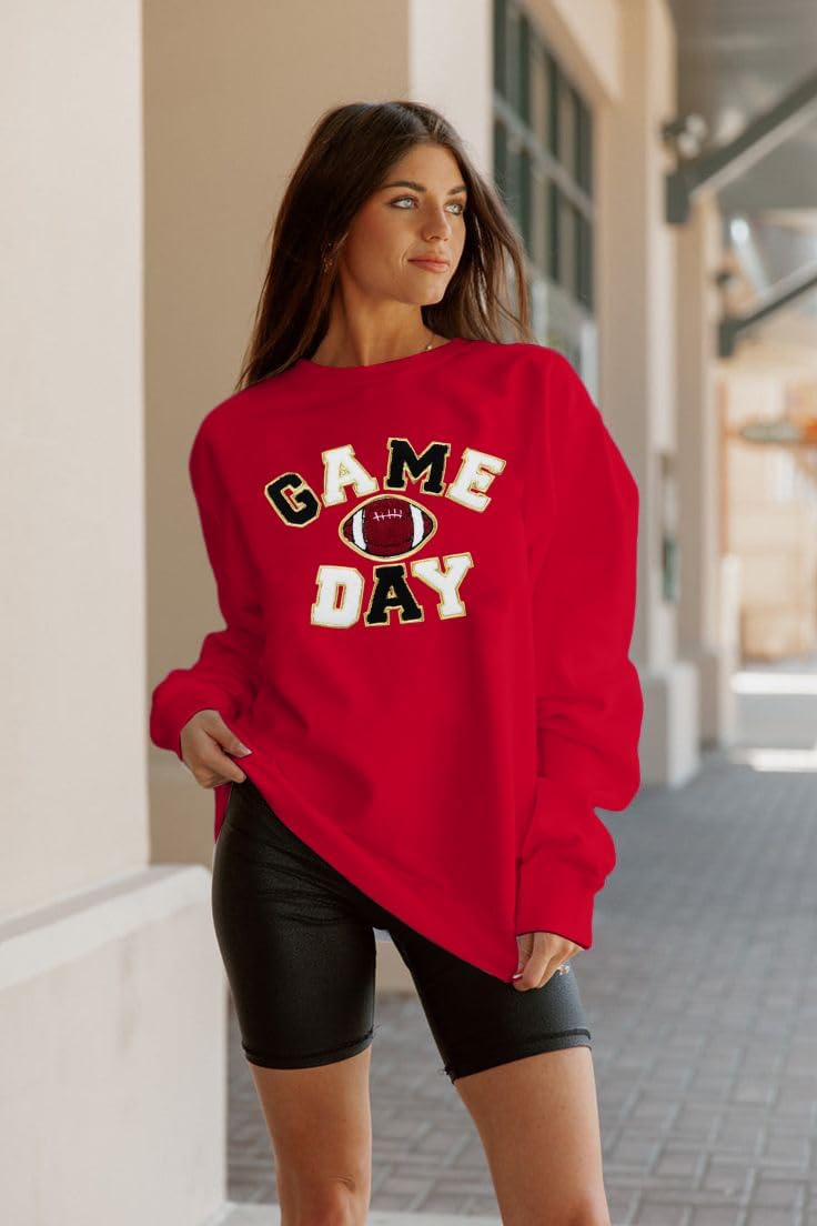 FLOYU Women Sunday Funday Sweatshirt Cute Football Graphic Pullover Game Day Weekend Tops Casual Football Season Shirt - Image 4