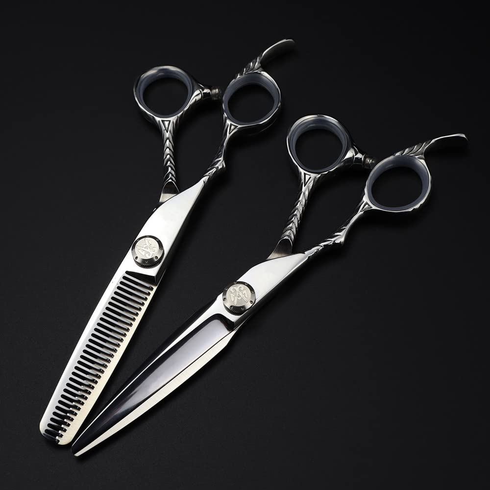 Forbici da Taglio per Capelli, Forbici Professionali Si da 6 Pollici in Acciaio 440c per Mancini, Forbici per sfoltire i Capelli, Forbici da Barbiere Makas, Forbici da Parrucchiere