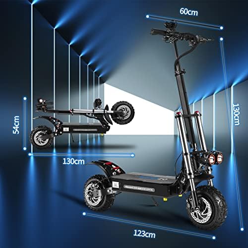 SONGZO Electric Scooter Dual Motor 11 Inch Adult Off-Road Electric Scooter with 60V 33AH Lithium Battery and Dual Disc Brakes