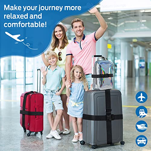 Travel Belt For Luggage Over Handle, Toffos 2-In-1 Adjustable Elastic Travel Belt For Suitcases Tsa Approved, Bags, Secure For Men And Women During Airport, Trips, And Boarding (2 Pack) #TOP6