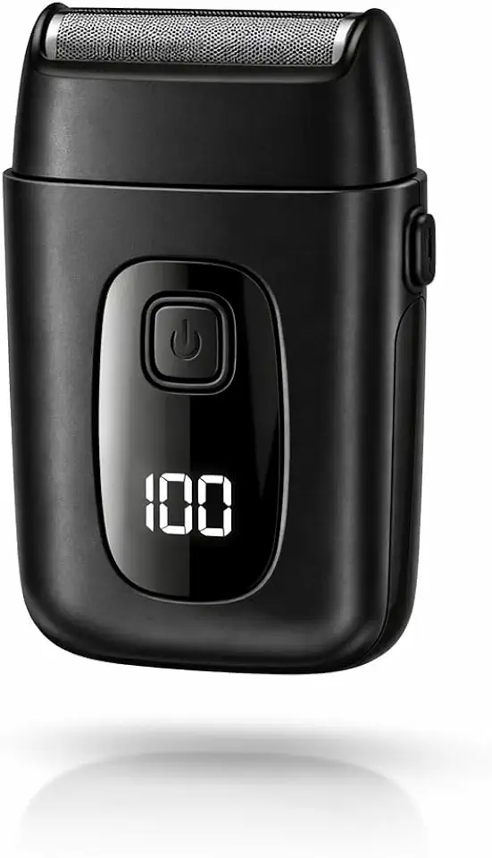 Barbeador Elétrico Sem Fio Portátil Recarregável USB - Shaver Masculino para Barba e Rosto, Corte Rente, Compacto e Fácil de Levar (Preto)