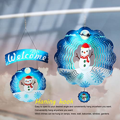 TANIQIACa Sublimação Wind Spinner Kinetic Wind Spinner 3D Wind Chimes Pingente Natal Padrão Decoraçã