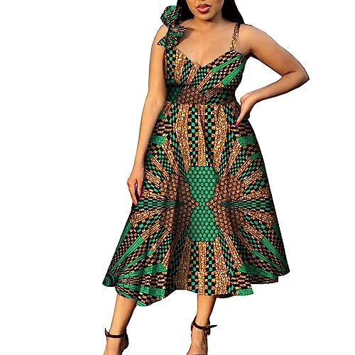 Women Summer Dress Off Shoulder Dashiki Ankara Dresses African Print Bazin Riche Clothing Dress Plus Size