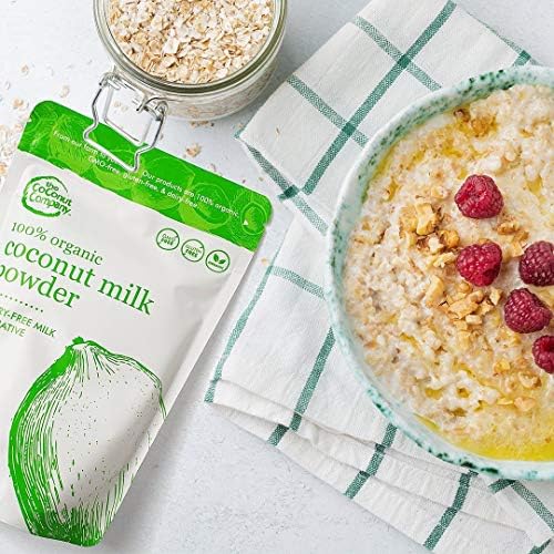 Organic Coconut Milk Powder 250g - Dairy-Free & Gluten-Free - Pure - Vegan - 65% Coconut Oil - Powdered Coconut Milk - high in lauric Acid