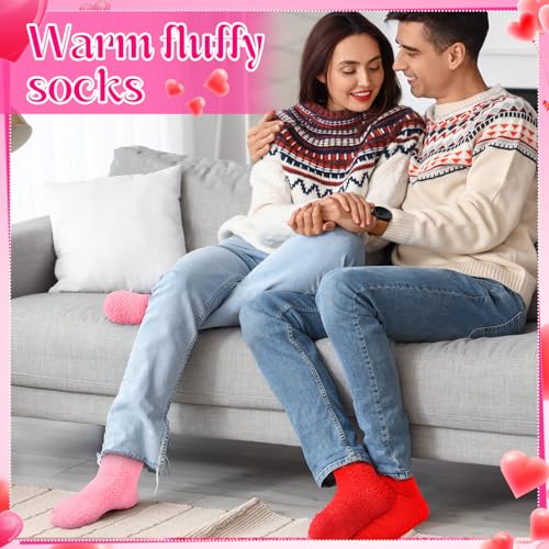 Foaincore 12 Pairs Gifts for Her Women Fuzzy Socks Bulk Winter Warm Sleeping Soft Fluffy Microfiber Socks for Gifts4