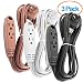 Aurum Cables 3-Feet 3 Outlet Extension Cord Indoor/Outdoor Extension Cord 16AWG 3 Pack- (Black/White/Brown) - UL Listed