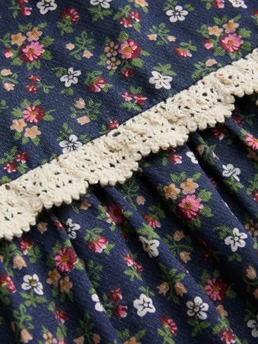 CIDER Maxi Dress Floral Print Tiered A Line Scoop Neck High Waist Beach Boho Cotton Dress3