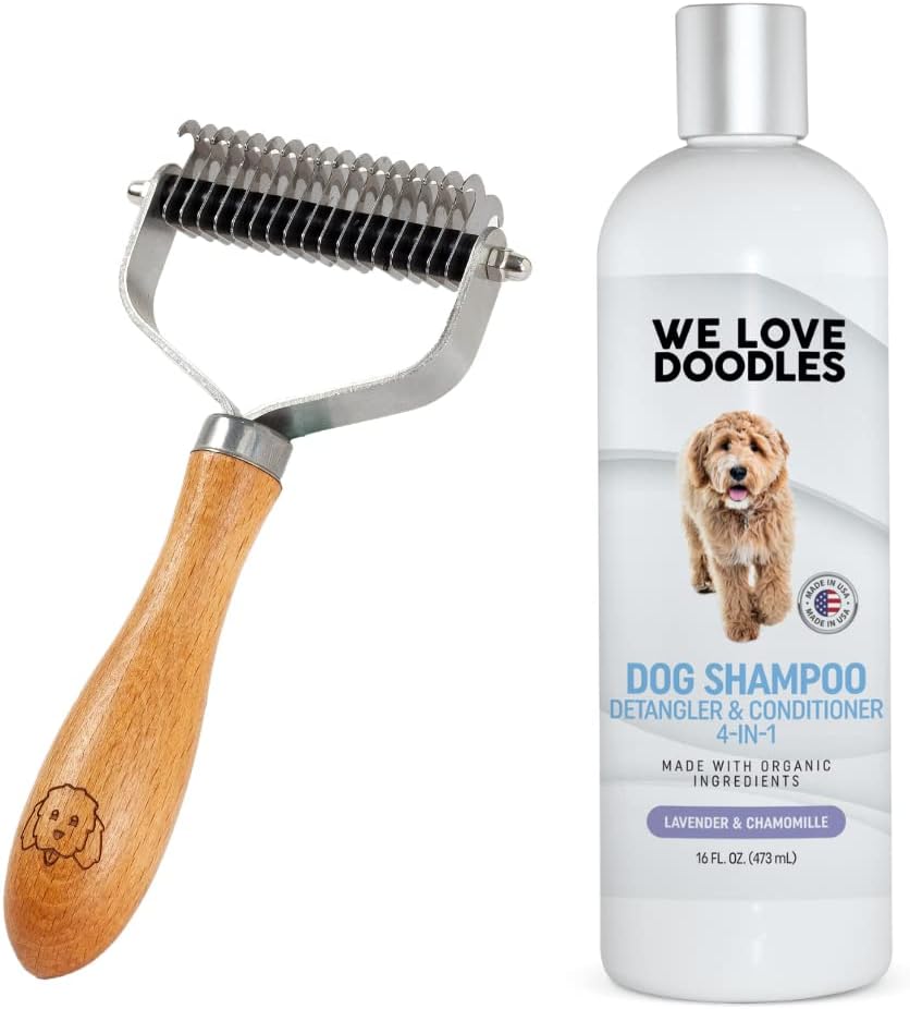 We Love Doodles Dematting Brush & Dog Shampoo Kit