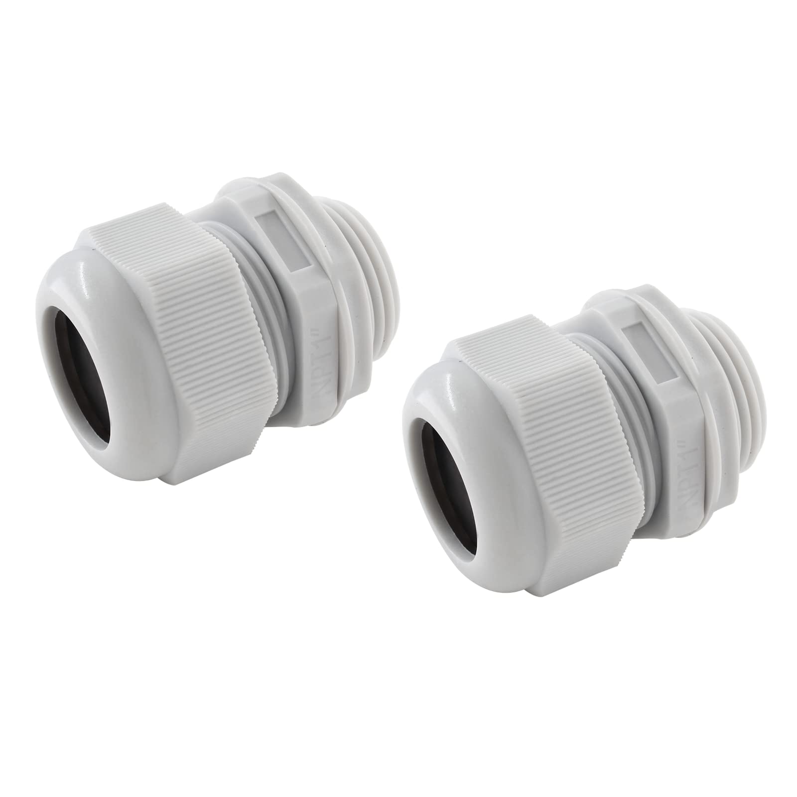 CGELE 2-Pack NPT 1" Cable Glands - Waterproof Adjustable Connector, IP68 Rated, Fits 6-12mm Cables, Nylon Strain Relief For Electrical Boxes