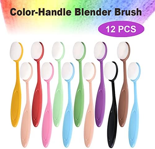 Craft Ink Blending Brush, Crafting Ink Background Blender and Makeup Blush, Soft Bristle Color Coded Handles, Paper Crafter Artist Tool for Painting, Drawing, Card Making, Stamp, Stencil (12Pcs)