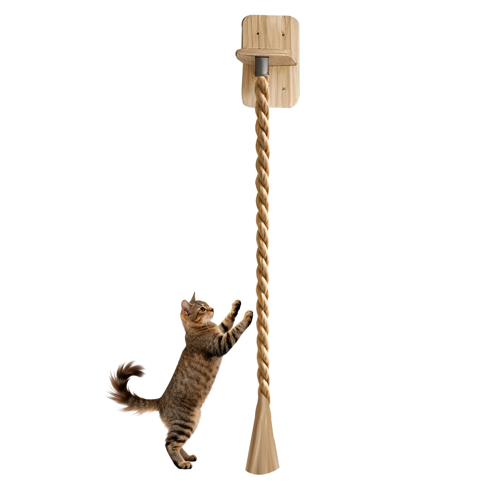 Cat Climbing Rope, Kitten Climbing Ladder, 51" Wall-Mounted Cat Rope, Wall Mounted Cat Wall Furniture for Jumping, Resting and Climbing Activities