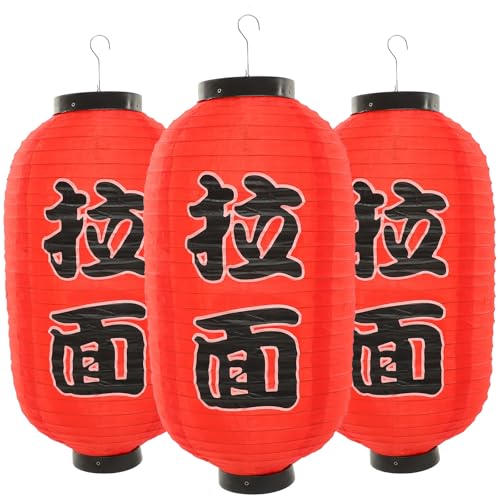 GANAZONO 3 de Farolillos de Ramen Japoneses Farolillos Colgantes de Tela de Japonés Adornos de Festival para Sushi Fiesta Decoraciones de Interior Farolillos Japones Farolillos Japones