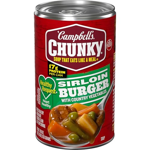 Campbell's Chunky Healthy Request Sirloin Burger With Country Vegetables Beef Soup, 18.8 oz Can