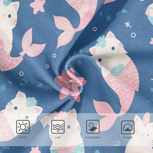Wusikd Cute Mermaid Cat Girls' Underwear Cotton Stars Dots Girls Briefs Soft Toddler Underwear 2T3