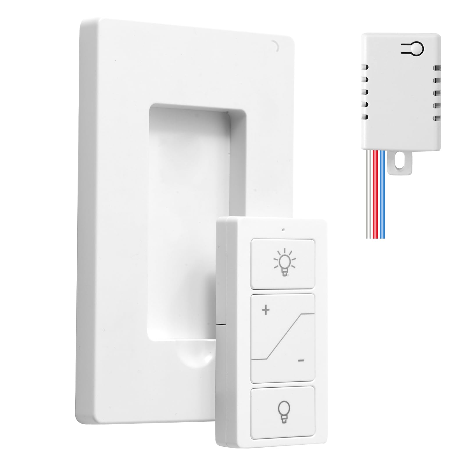 Wireless Dimmer Switch, Remote Light Switch and Receiver kit, Compatible with Alexa Voice Control, Single Pole Smart Wall Switch Lighting Fixture for Ceiling Lights Lamps, Support 2.4G&5G