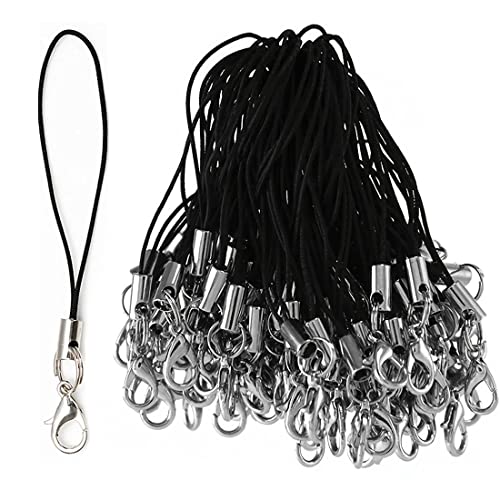 NIANOPKM 50 Pièces Sangle Cordon Téléphone Portable Simple pour Porte-clés Clés,Boucles Charme Téléphone Portable avec Mousqueton,Sangle Téléphone...