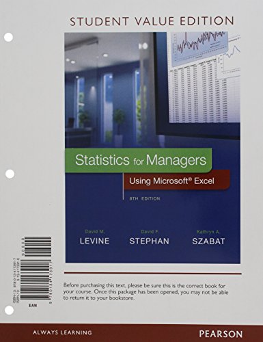 Statistics for Managers Using Microsoft Excel 0134173910 Book Cover