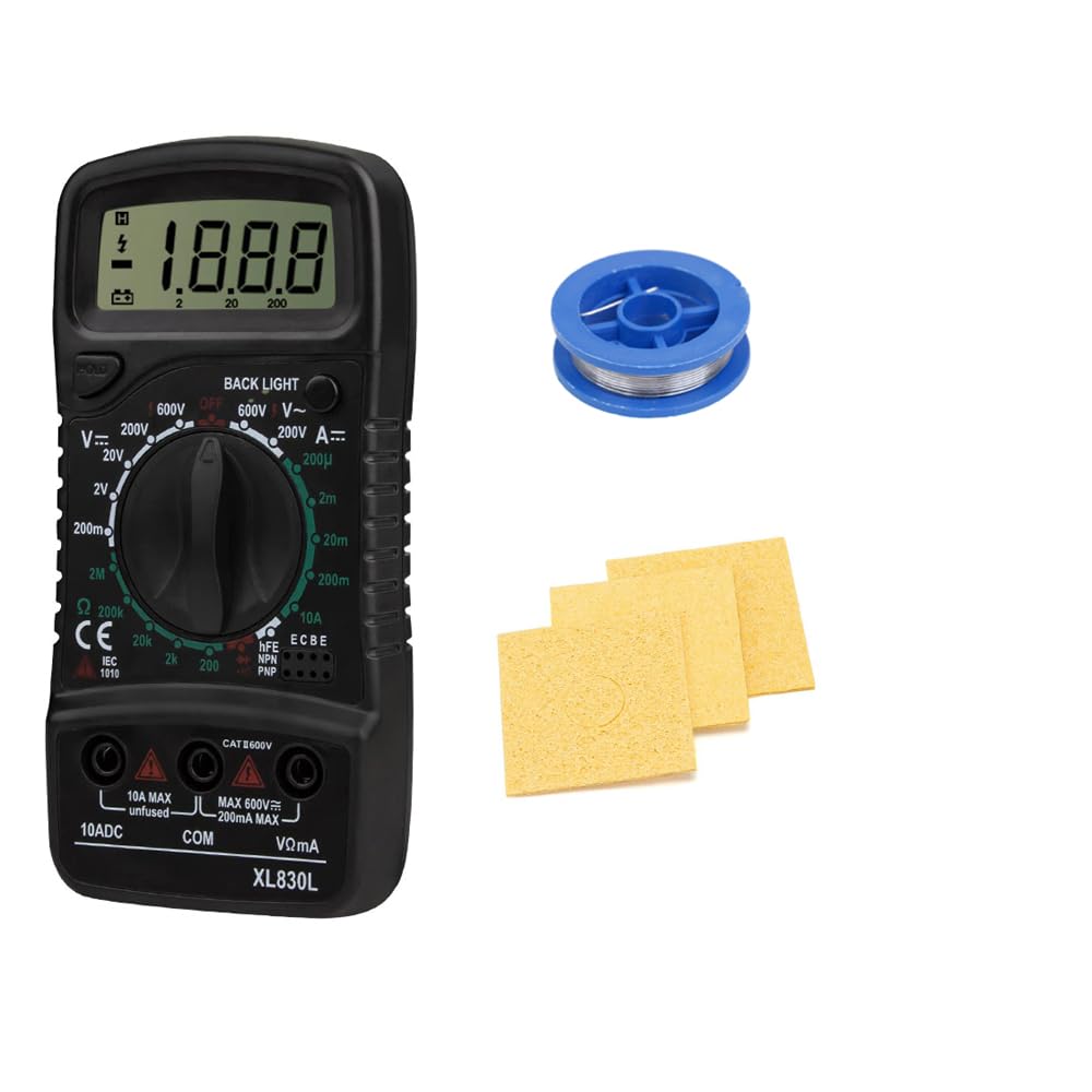 CRAFTS HAVELI Combo of Digital Tester Multimeter 830, Soldering Wire & 3Pc Sponge