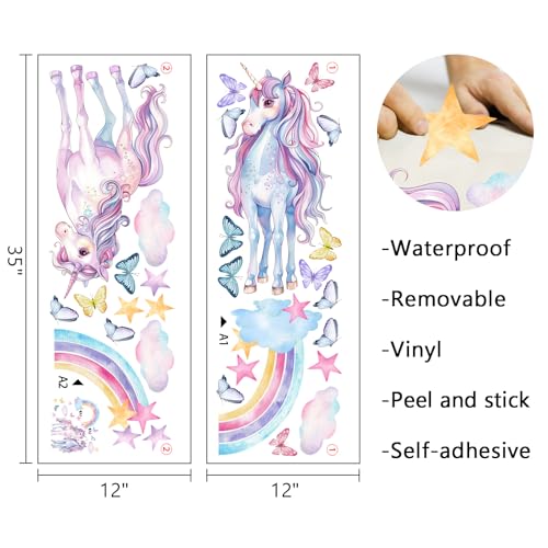 Vinilos Decorativos Mfault Unicorn Arcoíris para Pared miniatura 2