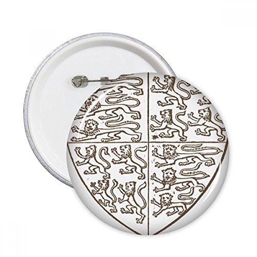 Broches Rondes Motif Lion Baroque : décoration vêtements et sac lot de 5 M