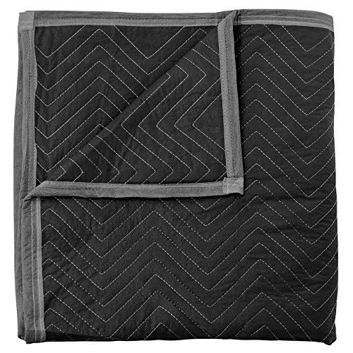 Sure-Max 6 Moving & Packing Blankets - Heavy Duty Pro - 80" X 72" (90 Lb/Dz Weight) - Professional Quilted Shipping Furniture Pads Black #TOP3