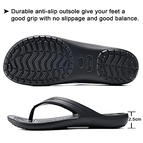 Temi Women's Flip Flops,Soft Lightweight Sandals For Women Anti Slip Casual Slippers Shower Beach Pool Bathroom Flat Slides Shoes #TOP4