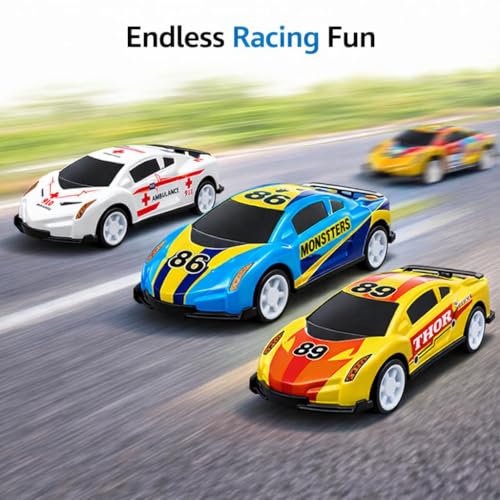 Image of Brand Conquer Die-Cast Metal Pullback Toy Cars, Mini Sports Car & Police Cars | Durable Metal Body Cars with Pull Back Mechanism | Kids Toy Cars Gift Set | Size 2.5 * 3 * 6.5 cm (Set of 6)