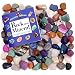 Dancing Bear Tumbled Polished Natural Gem Stones 2 Pounds (lbs) + Educational Color ID Sheet & 27 Page Rock & Mineral Identification Book. Average Stone Size 1 inch, Limited Edition