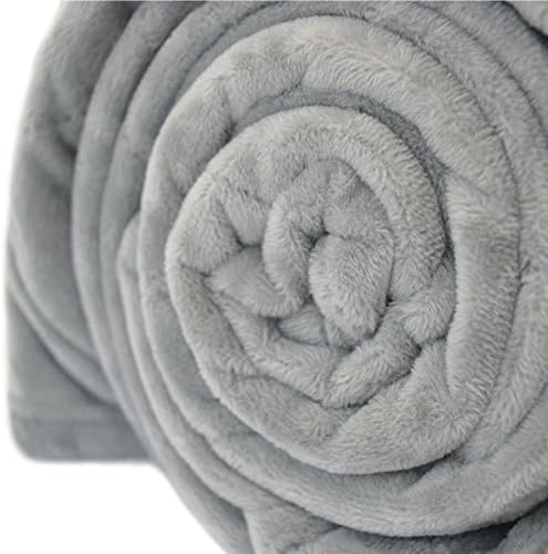 PetFusion Premium Plus Large Dog Blanket (135 x 107 CM). Reversible Gray Micro Plush. [100% soft polyester]