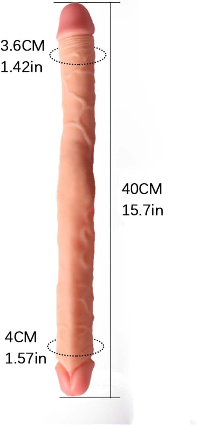 Extra Long Double-Ended Dildo, 15.7 Inch Realistic Double Sided Dildo for Women Flexible Double Header Adult Sex Toy