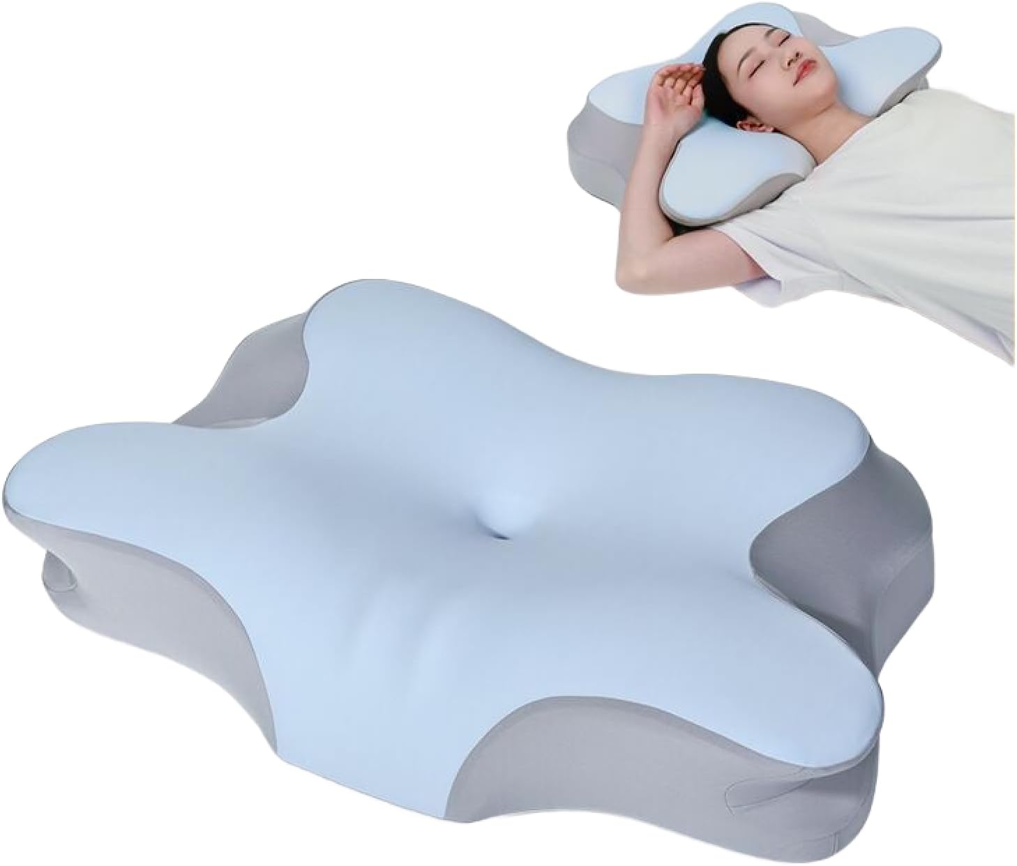 Cervical Neck Pillow for Pain Relief - Ergonomic Side Sleeper Pillow for Neck Support, Cooling Memory Foam Pillows for Sleeping, Contour Pillow Orthopedic Bed Pillow for Back Stomach Sleepers