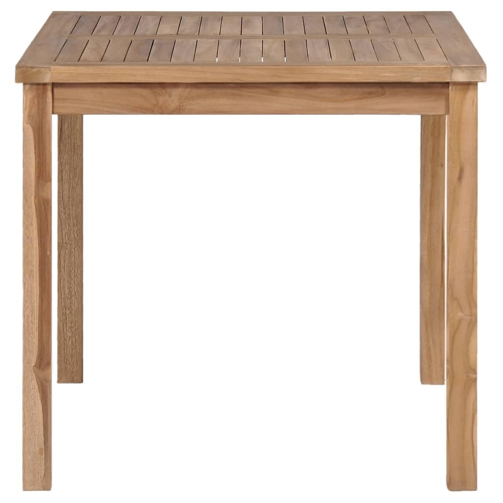 Stół do jadalni z litego drewna 80 x 80 x 77 cm, stół ogrodowy z drewna tekowego, wodoodporny z lazurą na bazie wody, bardzo gruby blat 3 cm i stabilne nogi 5 x 5 cm, do kuchni, tarasu, ogrodu