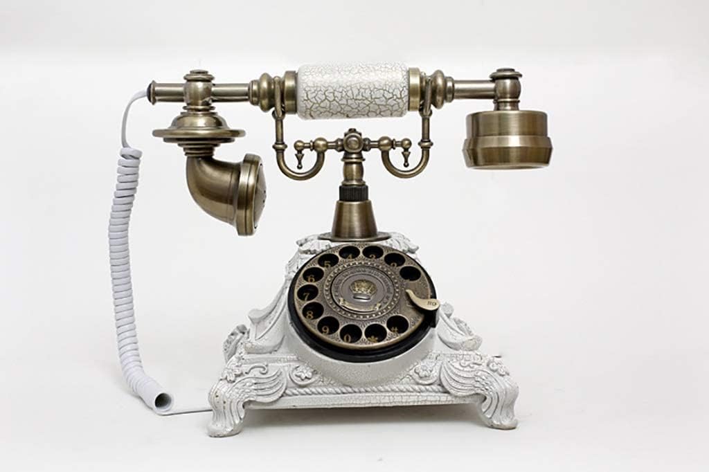 Antique Desk Phone Royal Vintage Telephone Corded Retro Phone Rotary Antique Dial Handset Corded Figurine Cafe bar Window Decor Model for Home Desk Decoration Decorative Telephone