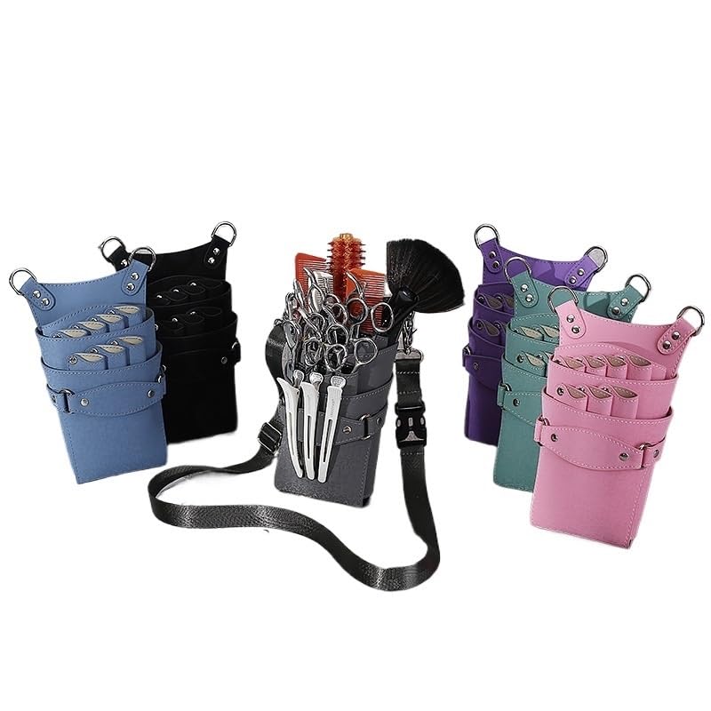Sac pour matériel de coiffure Sac banane for ciseaux de coiffure, sac messager for coiffeur, pochette de barbier à 7 positions, étui à outils for salon de beauté, sac de barbier