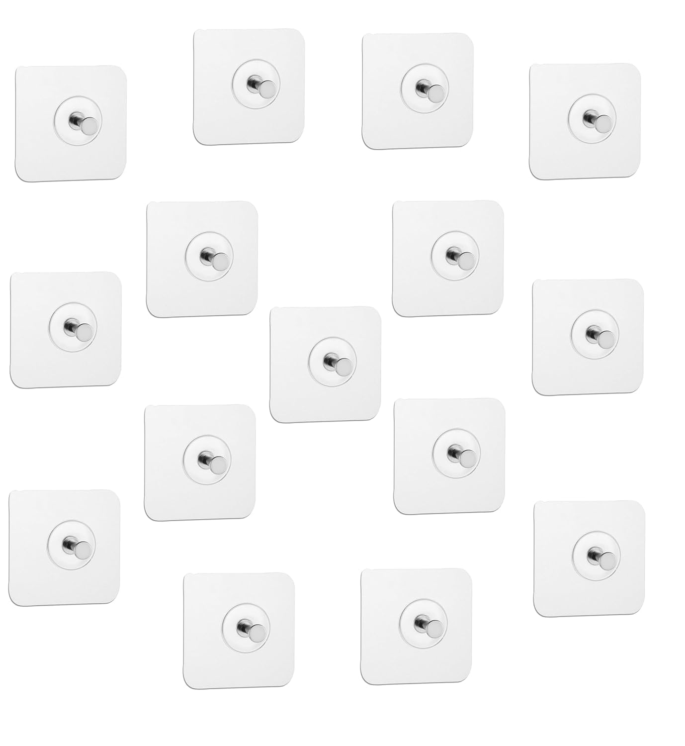 ANH MART PVC Adhesive Nails Wall Hooks Heavy Duty Strong Nail Transparent Screw Holder Self Slices for Bathroom Kitchen Wall Hanging Ceiling Waterproof Rustproof (15, Photo Frame)