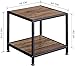 GreenForest End Table with Storage Shelf 2 Tier Metal Frame Side Table for Living Room Bedroom, Easy Assembly, Walnut