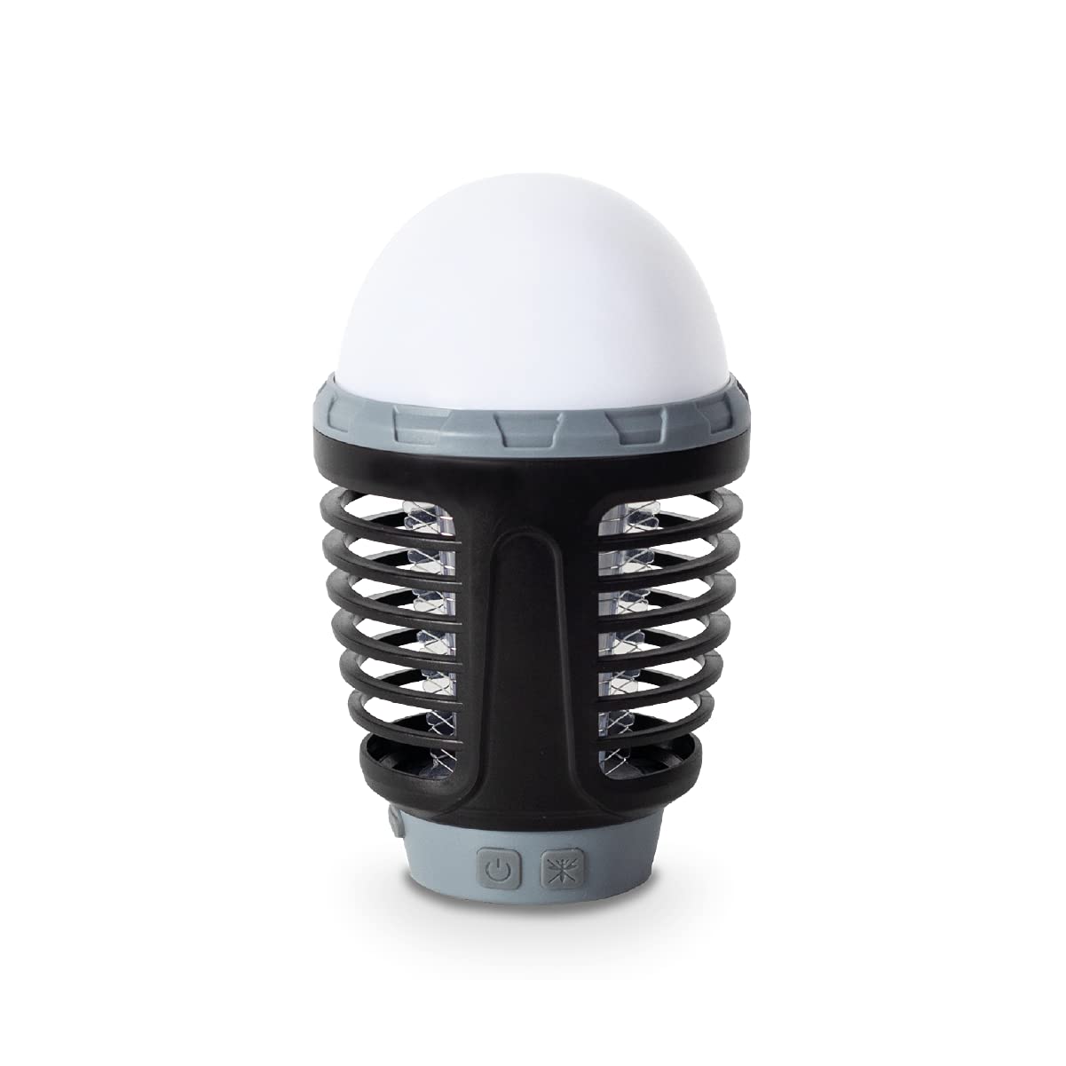 Mosquito Light Bulb - Lámpara Anti Mosquitos, Batería Recargable USB 1800 mAh, Función 2 en 1 , Soporte Magnético y Gancho para Colgar, Camping, Uso Interior y Exterior Lavable Waterproof IP67, Negro