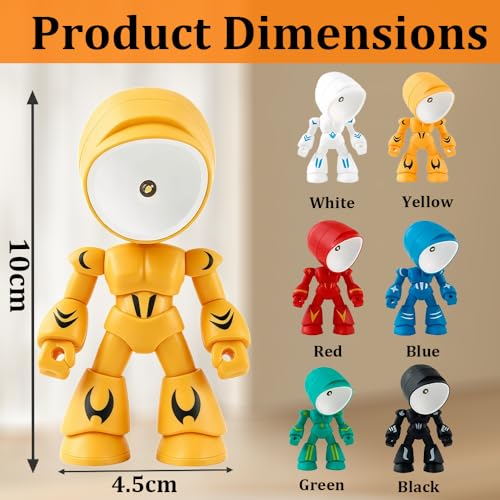 Lámpara de mesa nocturna con diseño robot y base magnética miniatura 7