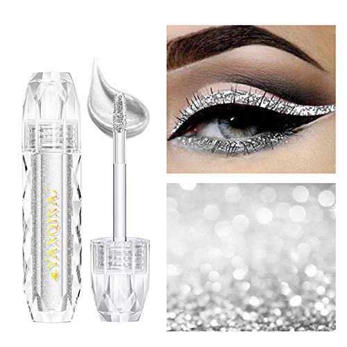 Shiny Diamond Liquid Eyeshadow,Shadows Matte Shimmer Metallic Quick Dry Crease Resistant,Waterproof Long Lasting Eyeshadow Primer Makeup (01#) Cover